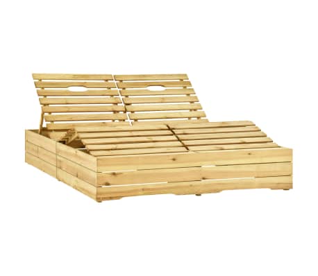 vidaXL Chaise longue double et coussins vert vif Bois de pin imprégné