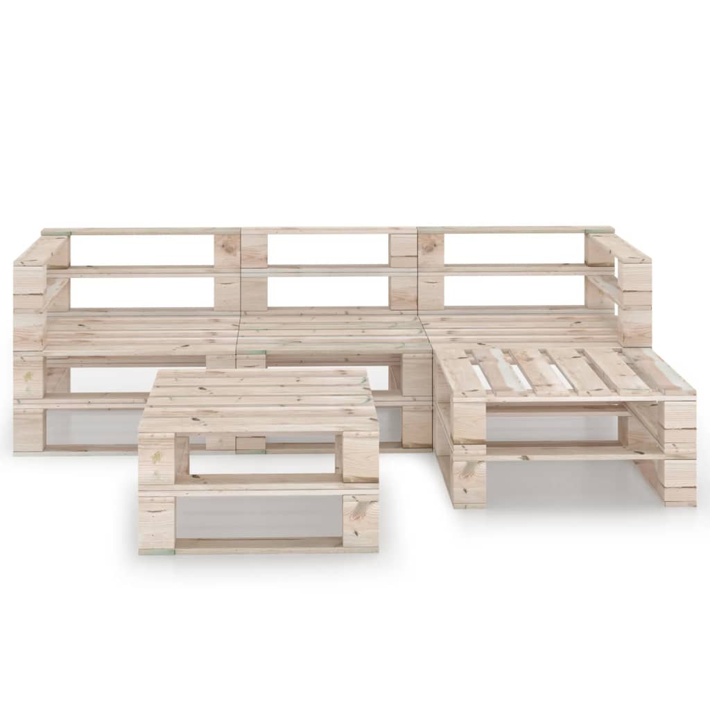 vidaXL 5 Piece Garden Pallet Lounge Set Pinewood