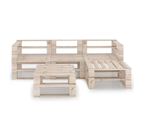 vidaXL 5 Piece Garden Pallet Lounge Set Pinewood