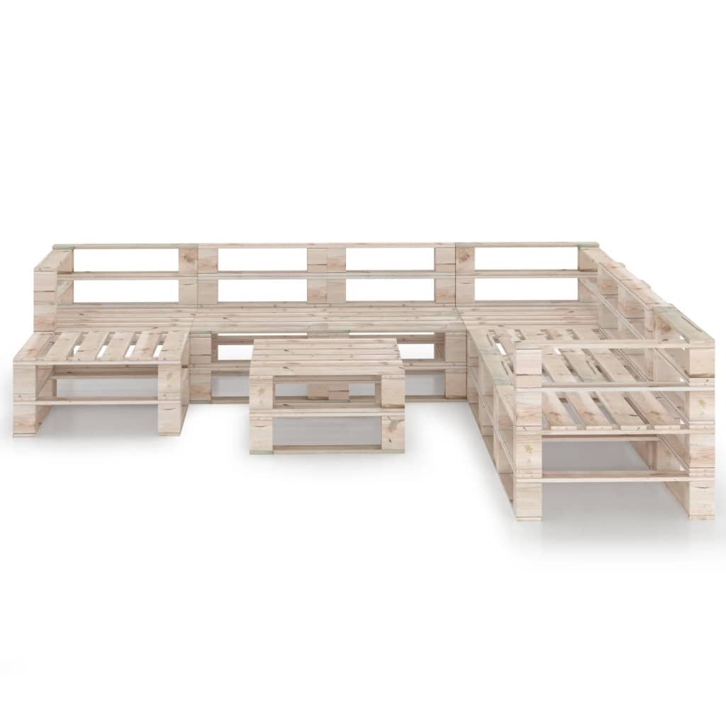 vidaXL Juego de muebles de jardín de palets 9 piezas madera de pino