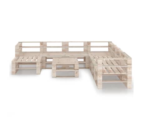 vidaXL Juego de muebles de jardín de palets 9 piezas madera de pino