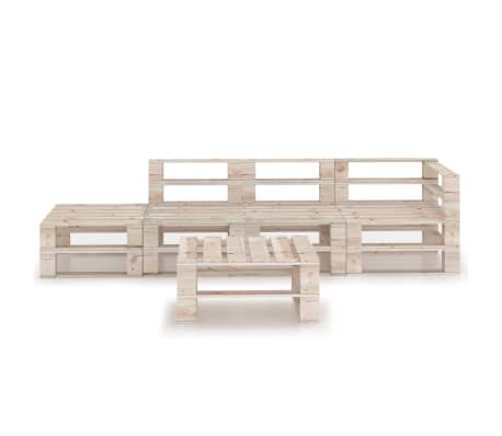 vidaXL Set mobilier de grădină din paleți, 5 piese, lemn de pin