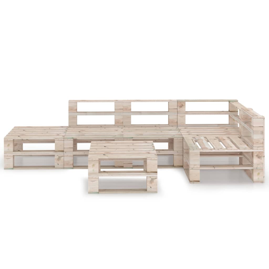 vidaXL 6-delige Loungeset pallet grenenhout