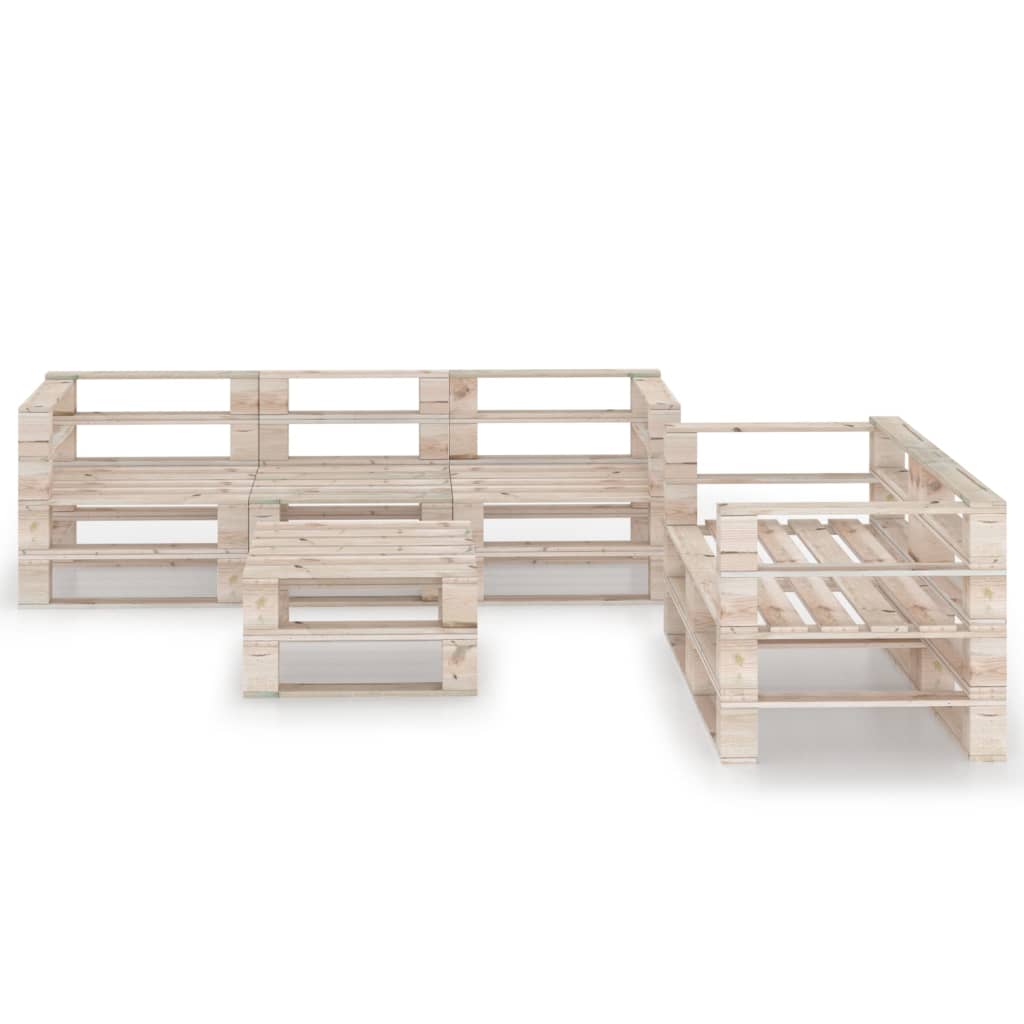 vidaXL 6-delige Loungeset pallet grenenhout