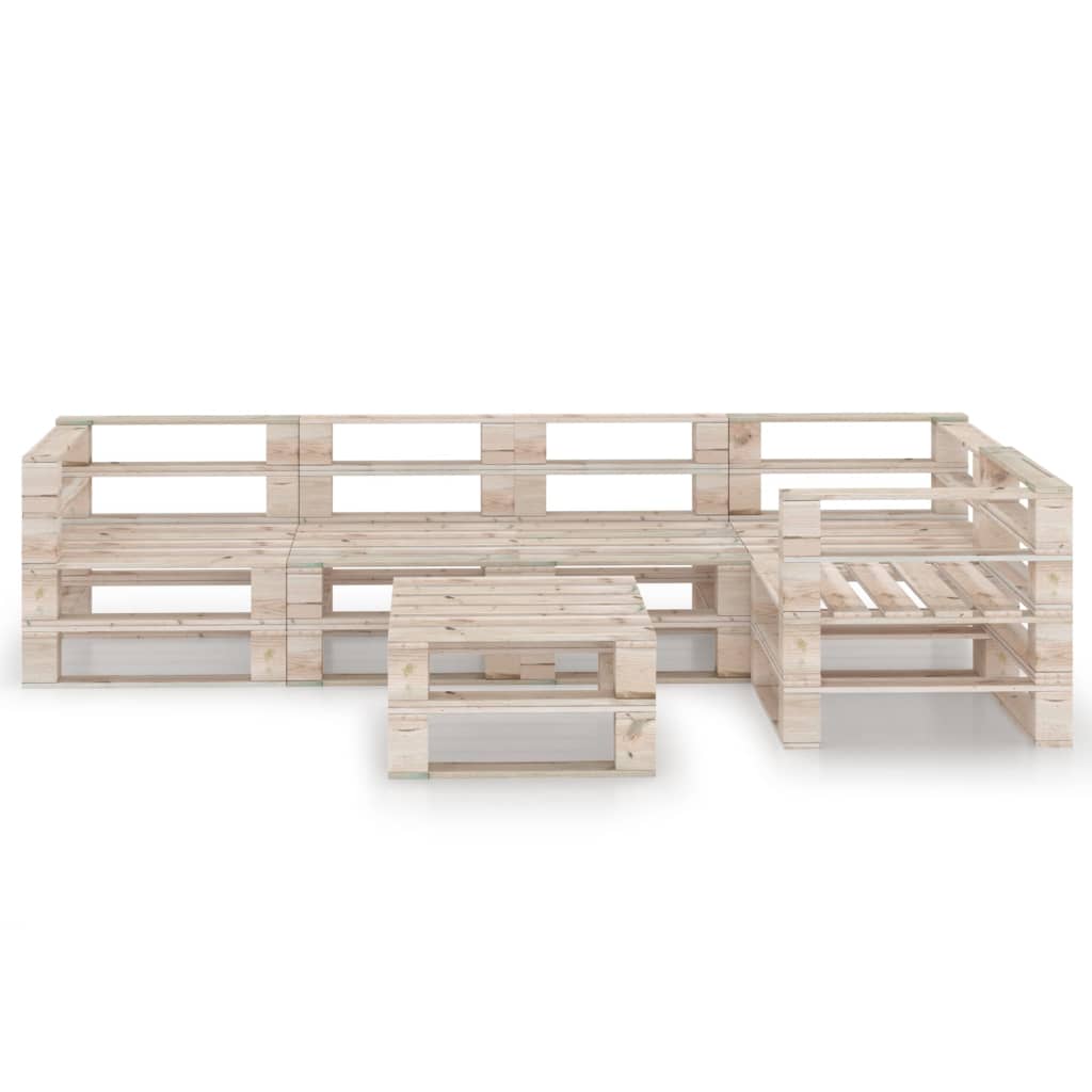 vidaXL 6-delige Loungeset pallet grenenhout