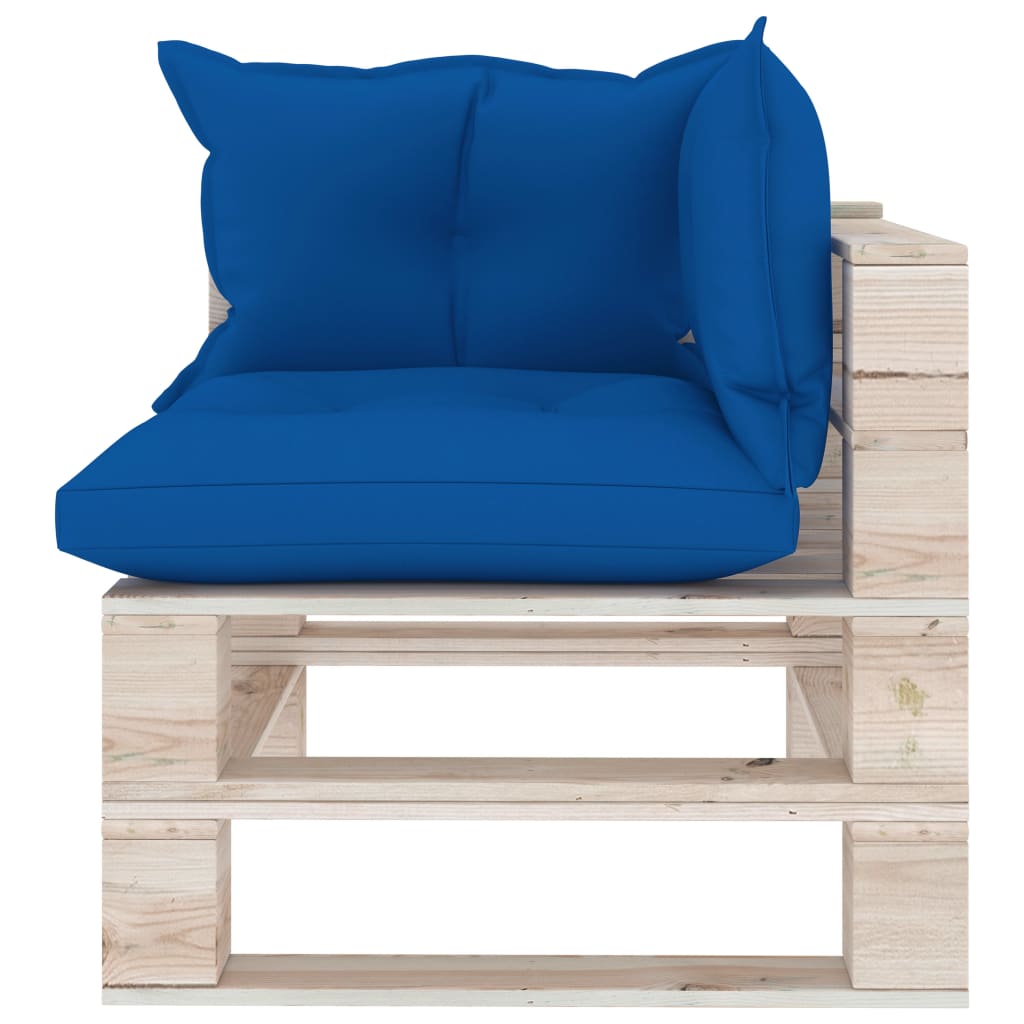 

vidaXL Tuinhoekbank met kussens pallet grenenhout