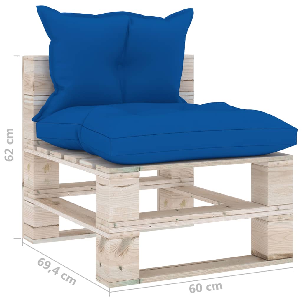 Garten-Palettensofa 3-Sitzer mit Kissen Kiefernholz kaufen