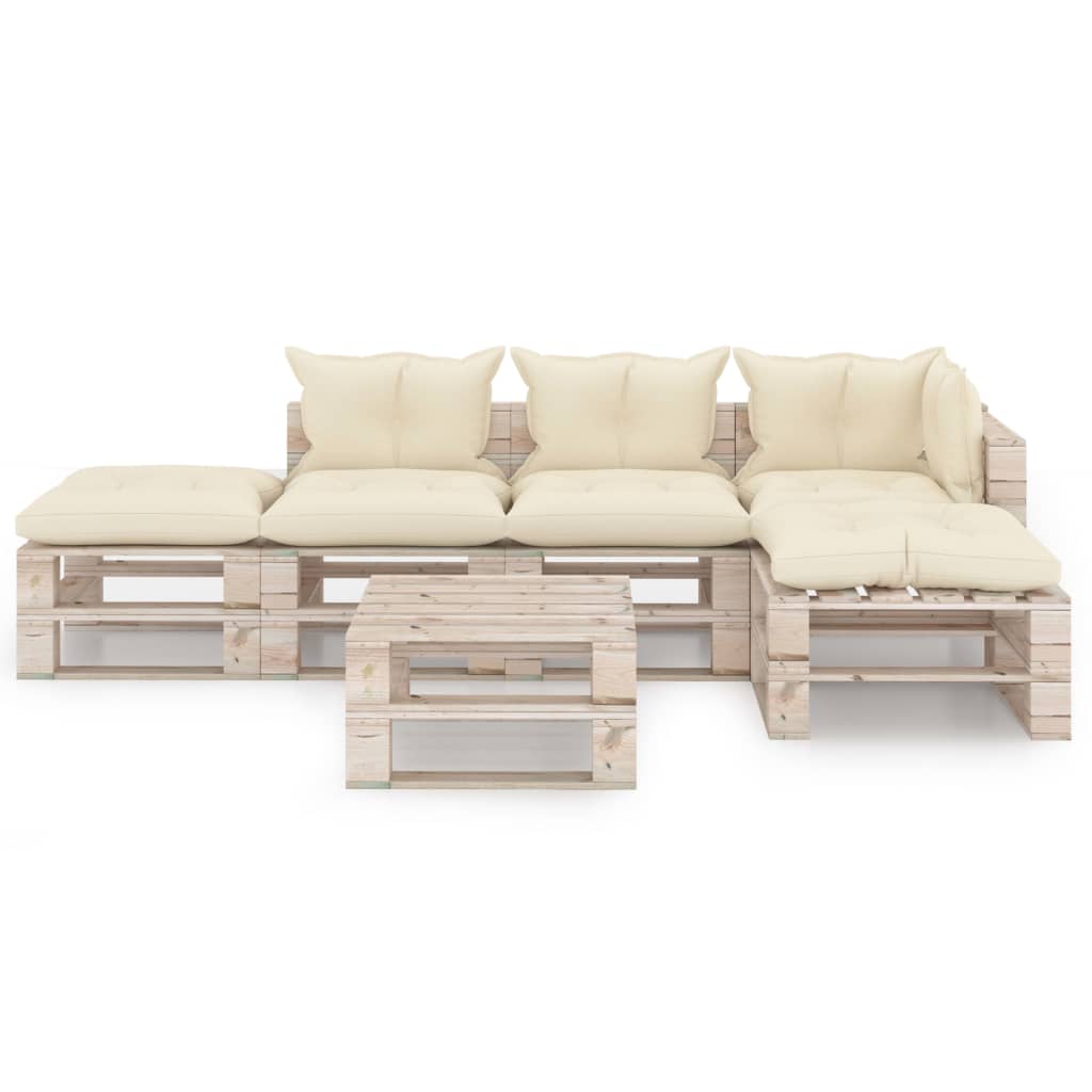 

vidaXL 4-delige Loungeset met kussens pallet grenenhout