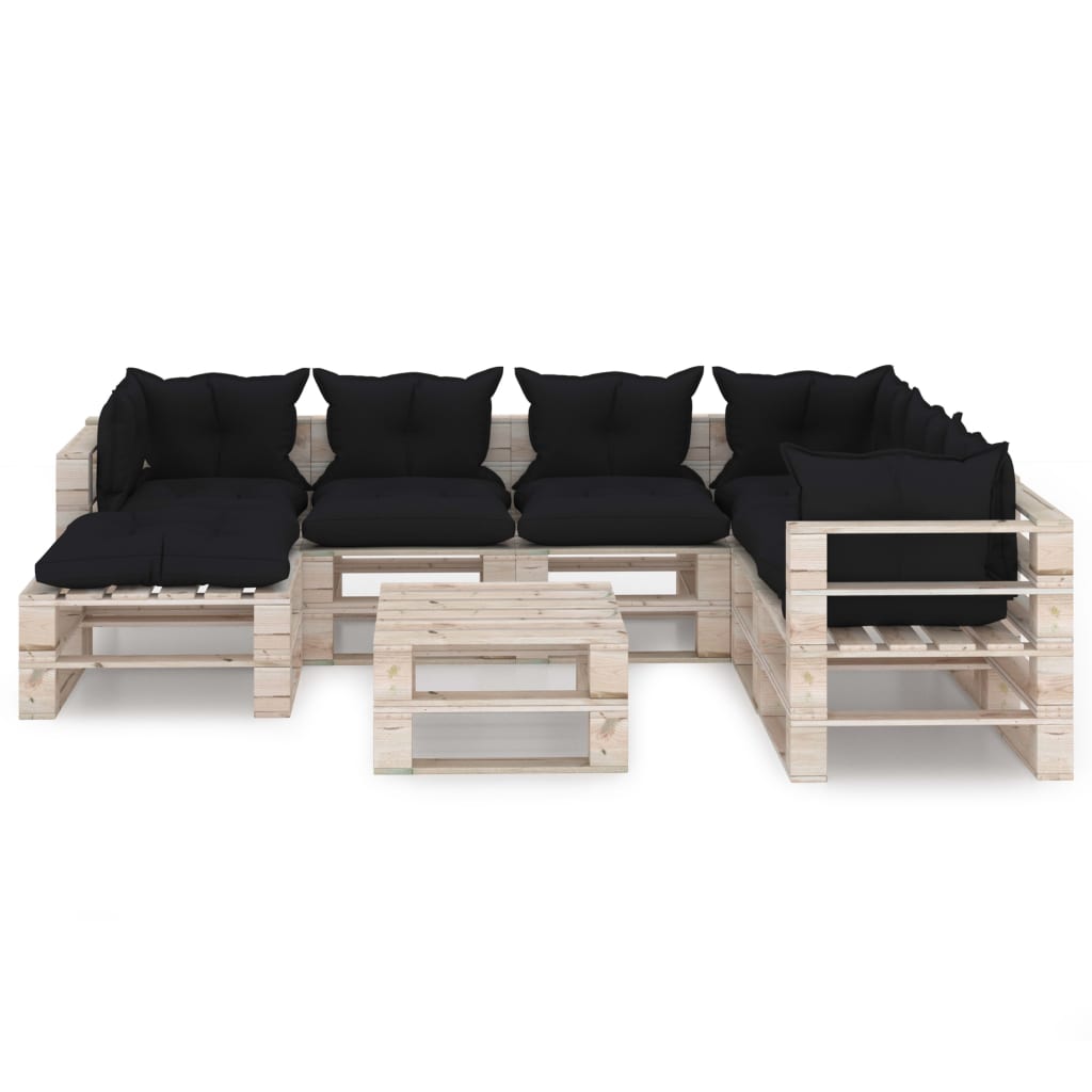 

vidaXL 8-delige Loungeset met kussens pallet grenenhout