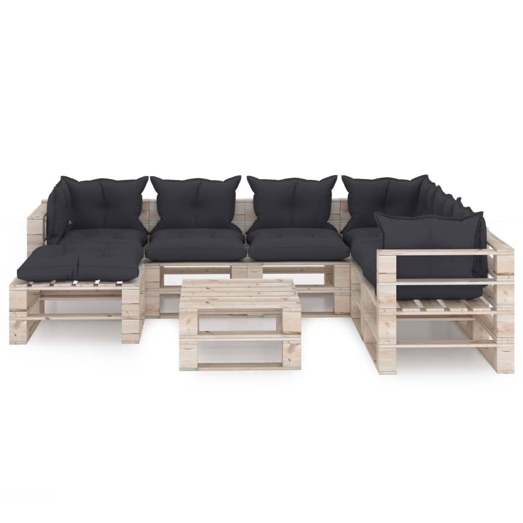 

vidaXL 8-delige Loungeset met kussens pallet grenenhout