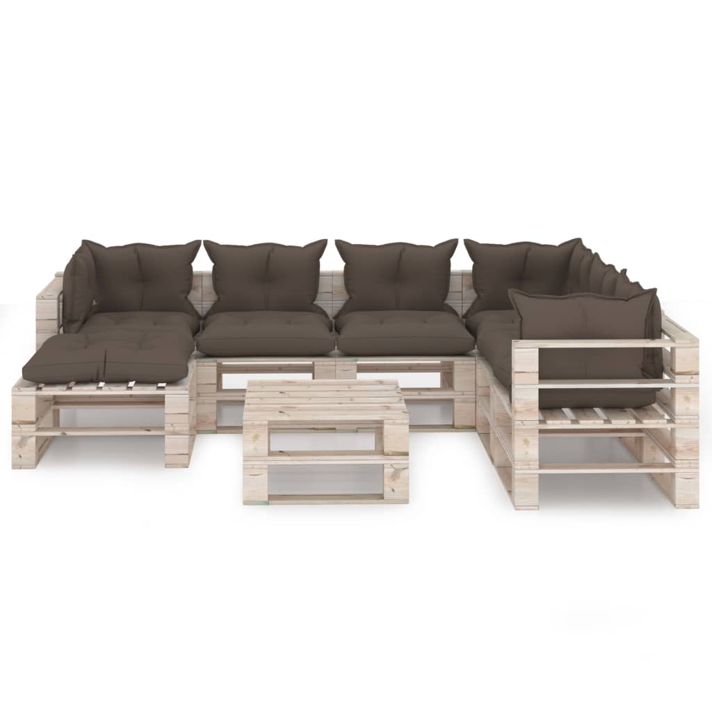 

vidaXL 8-delige Loungeset met kussens pallet grenenhout