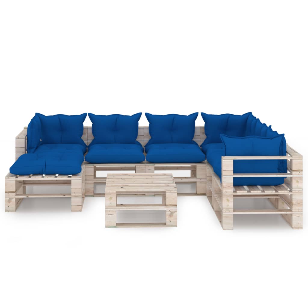 

vidaXL 8-delige Loungeset met kussens pallet grenenhout