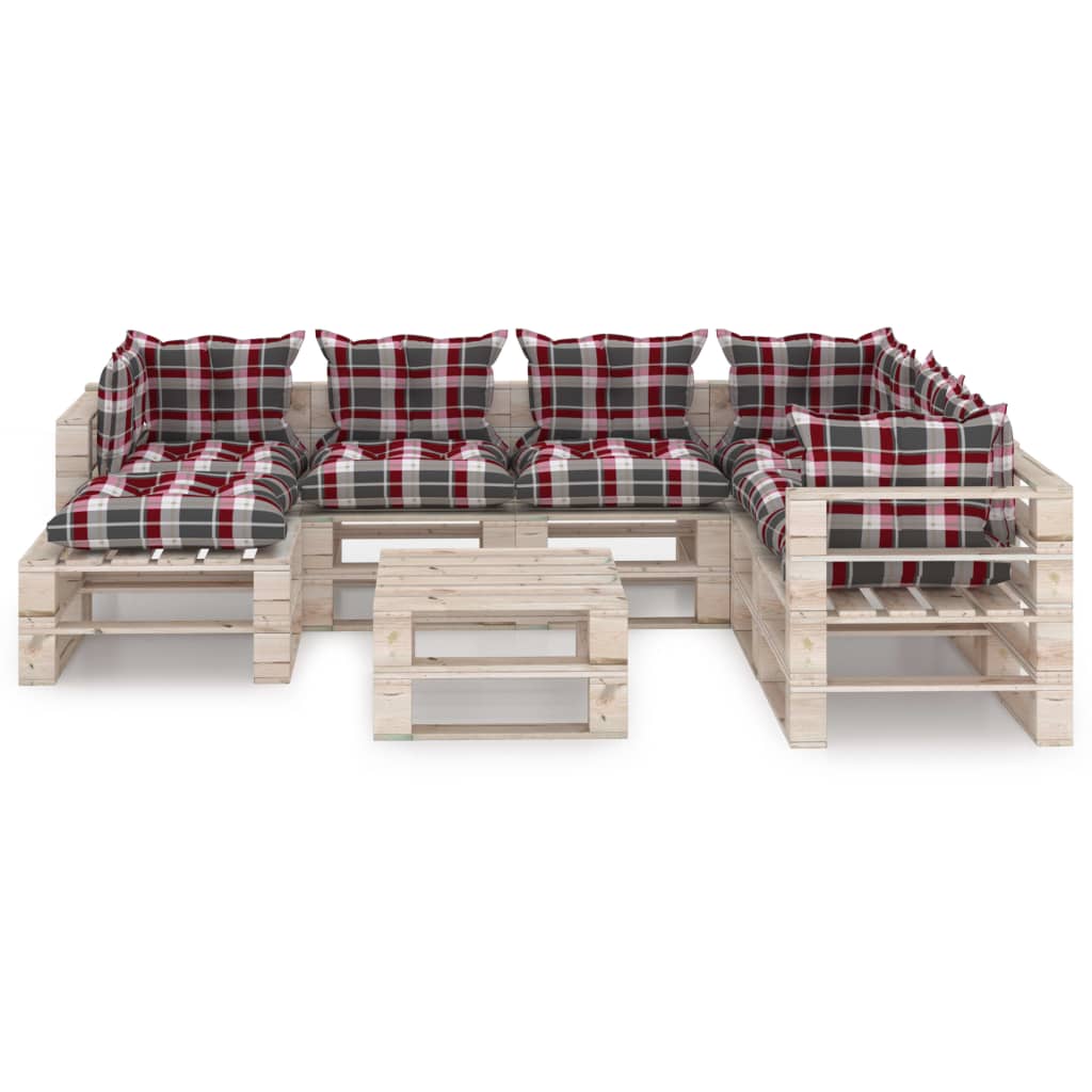 

vidaXL 8-delige Loungeset met kussens pallet grenenhout