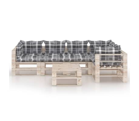 vidaXL Set Divani da Giardino Pallet 6 pz con Cuscini in Legno di Pino