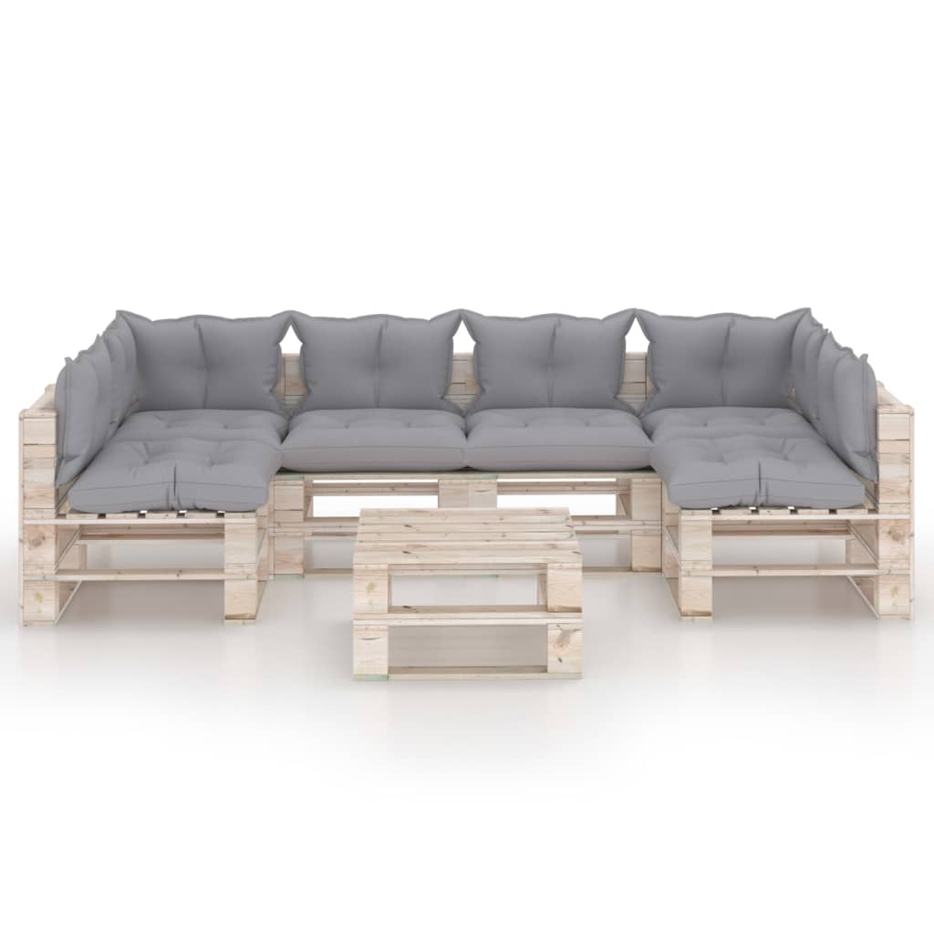 

vidaXL 7-delige Loungeset met kussens pallet grenenhout