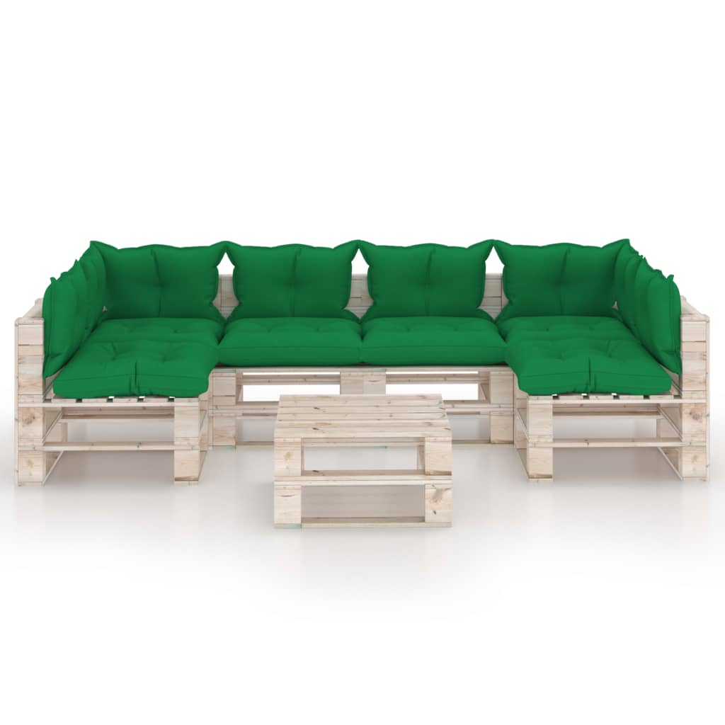 

vidaXL 7-delige Loungeset met kussens pallet grenenhout