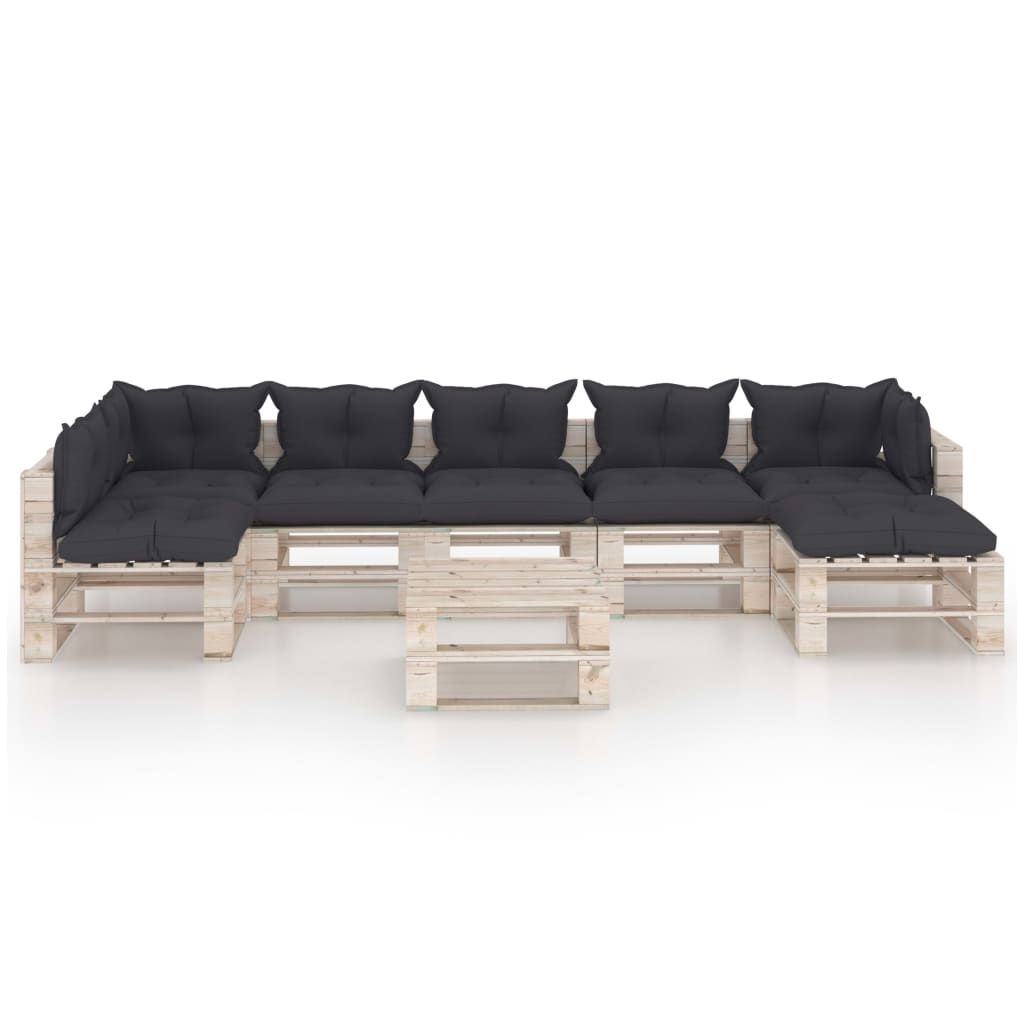 vidaXL 8-tlg. Garten-Lounge-Set aus Paletten mit Kissen Kiefernholz