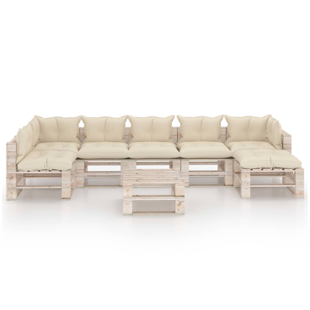 

vidaXL 8-delige Loungeset met kussens pallet grenenhout