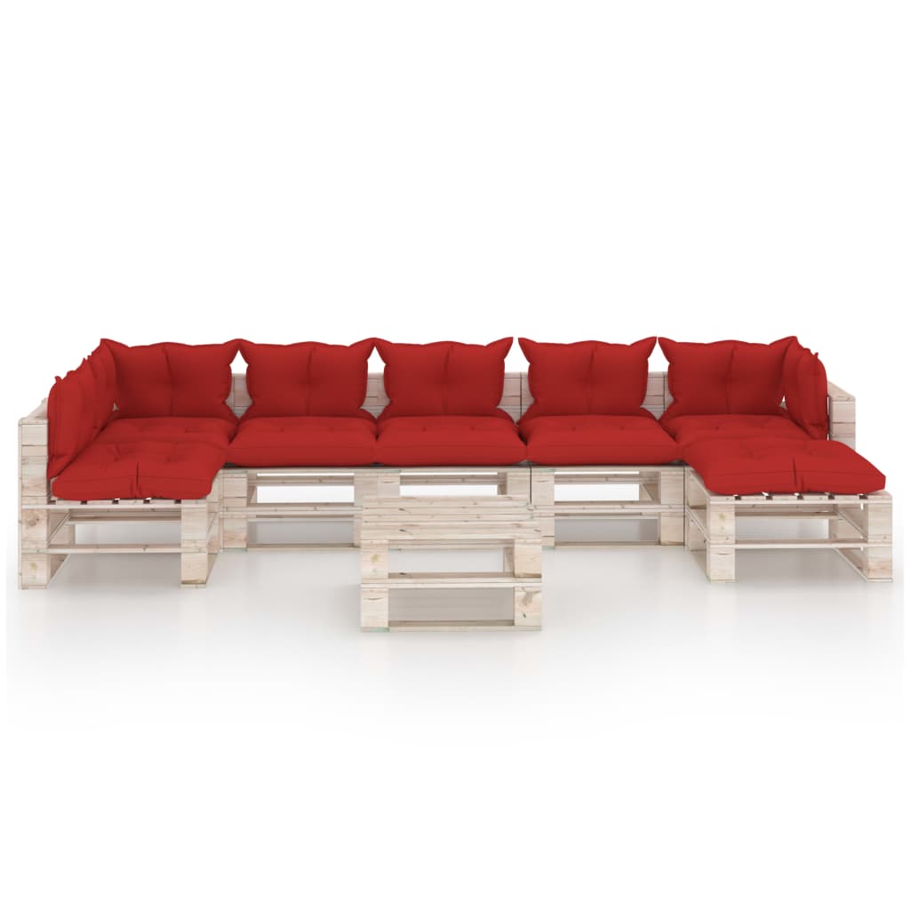 

vidaXL 8-delige Loungeset met kussens pallet grenenhout