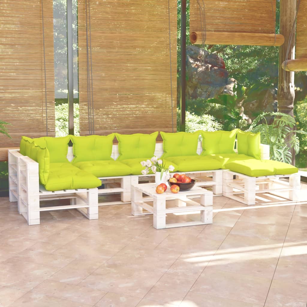 8-tlg. Garten-Sofagarnitur aus Paletten mit Kissen Kiefernholz kaufen