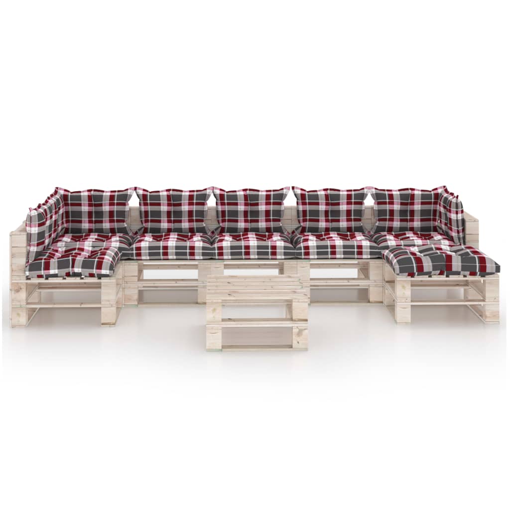 

vidaXL 8-delige Loungeset met kussens pallet grenenhout