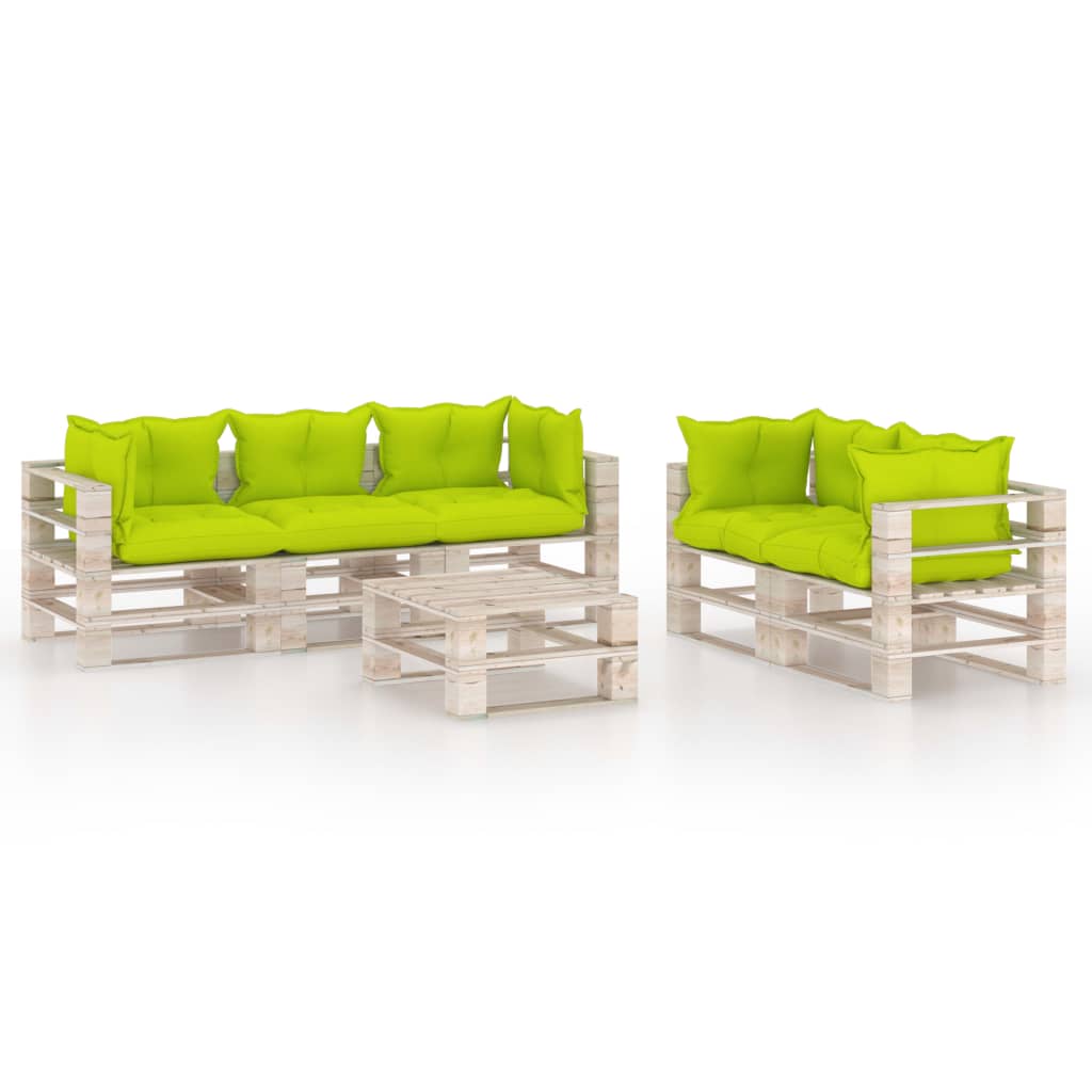 Poza vidaXL Set mobilier de gradina din paleti cu perne, 6 piese, lemn de pin