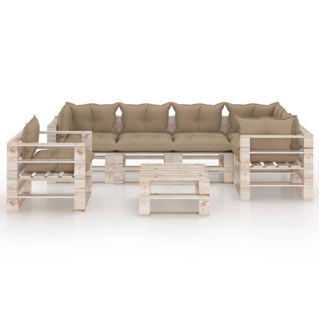 

vidaXL 7-delige Loungeset met kussens pallet grenenhout