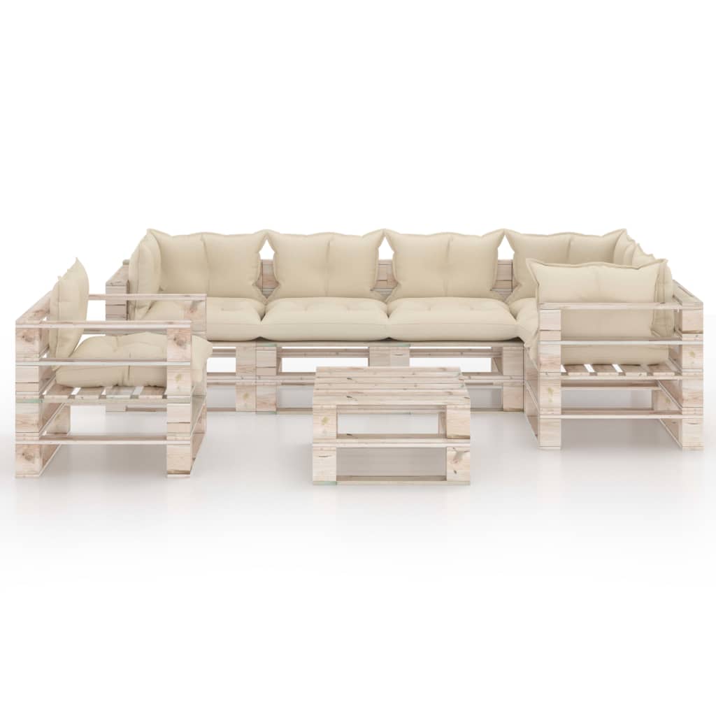 

vidaXL 7-delige Loungeset met kussens pallet grenenhout