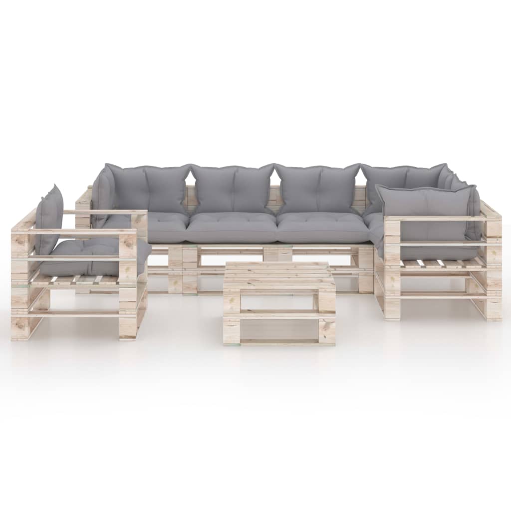 

vidaXL 7-delige Loungeset met kussens pallet grenenhout