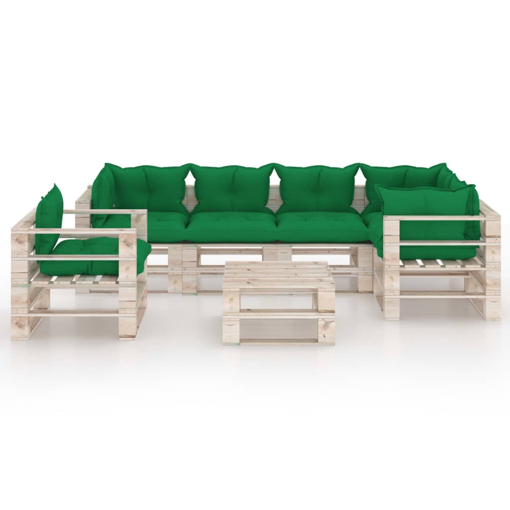 

vidaXL 7-delige Loungeset met kussens pallet grenenhout