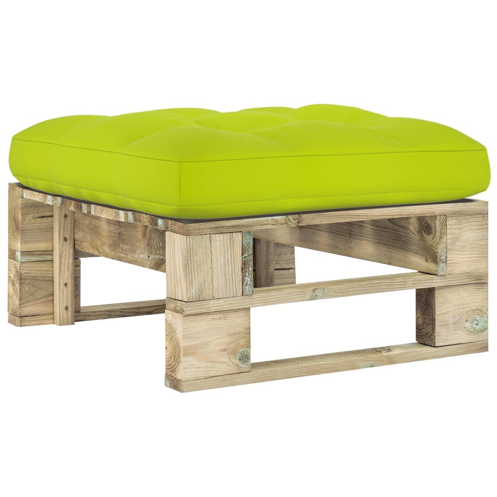 Pouf palette de jardin Bois de pin imprégné de vert