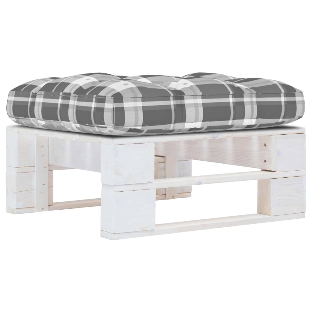 Pouf palette de jardin Bois de pin imprégné de blanc