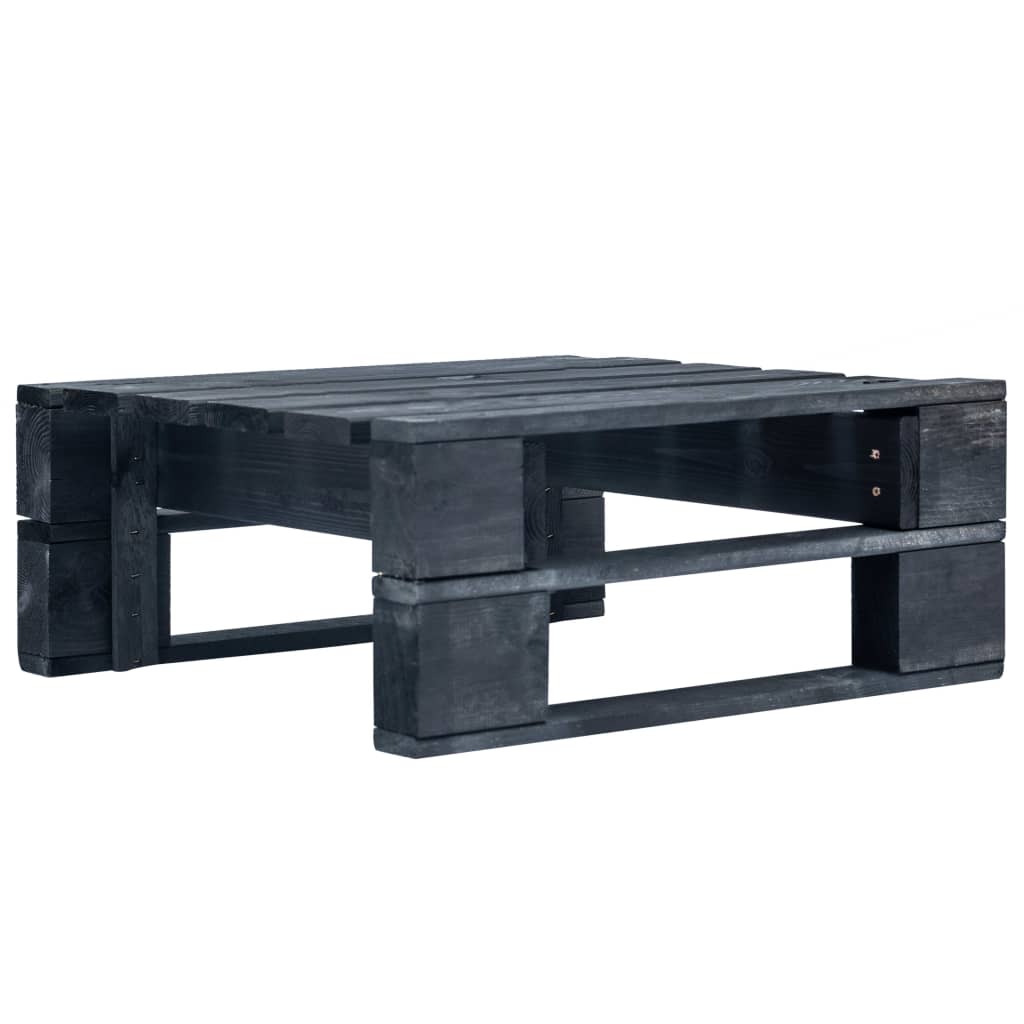 vidaXL Tuinhocker pallet zwart geïmpregneerd grenenhout afbeelding