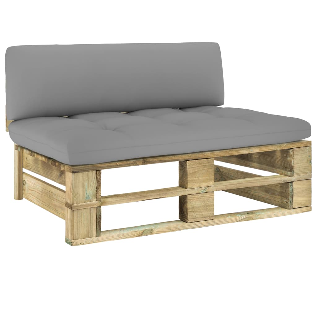 Canapé central palette de jardin Vert Bois de pin imprégné