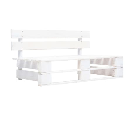 vidaXL Canap&eacute; central palette de jardin Blanc Bois de pin impr&eacute;gn&eacute;