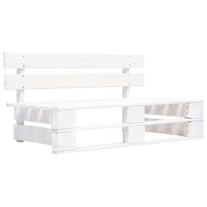 vidaXL Canap&eacute; central palette de jardin Blanc Bois de pin impr&eacute;gn&eacute;