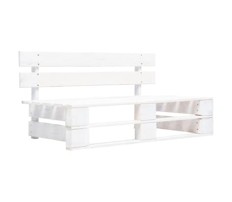 vidaXL Canapé central palette de jardin Blanc Bois de pin imprégné