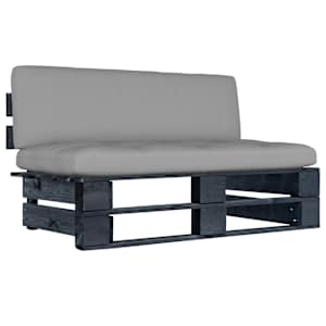 Vrtni srednji kavč iz palet črna impregnirana borovina