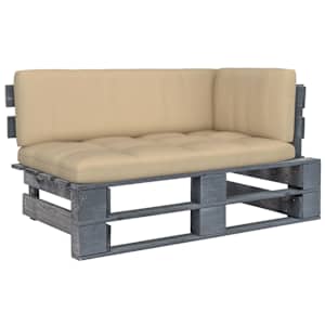 Vrtni kotni kavč iz palet siva impregnirana borovina