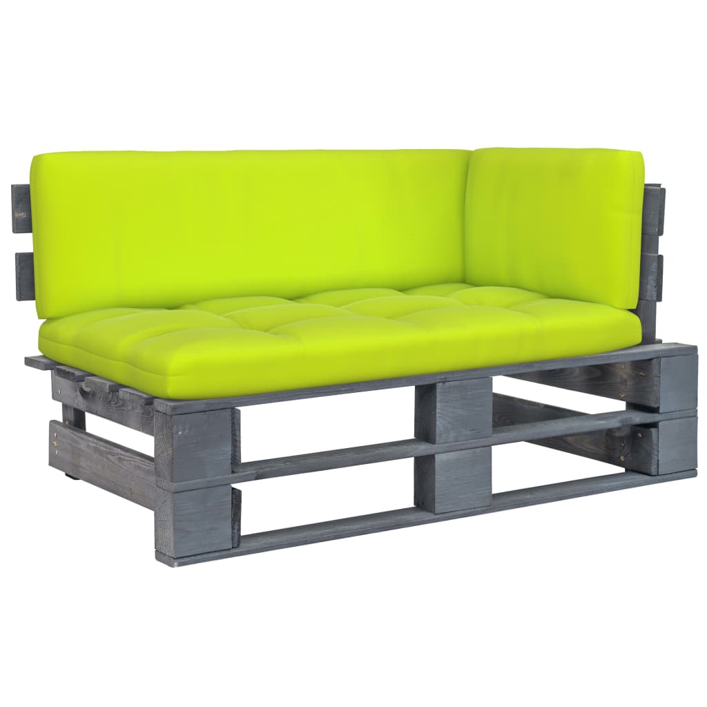 Outdoor-Ecksofa Paletten Kiefernholz Imprägniert Grau Königsblau 1 Ecksofa Braun