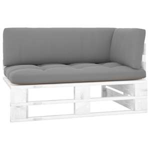 Vrtni kotni kavč iz palet bela impregnirana borovina