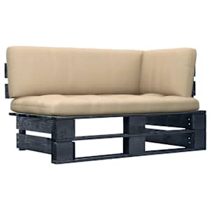 Vrtni kotni kavč iz palet črna impregnirana borovina