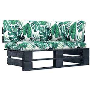 Vrtni kotni kavč iz palet črna impregnirana borovina