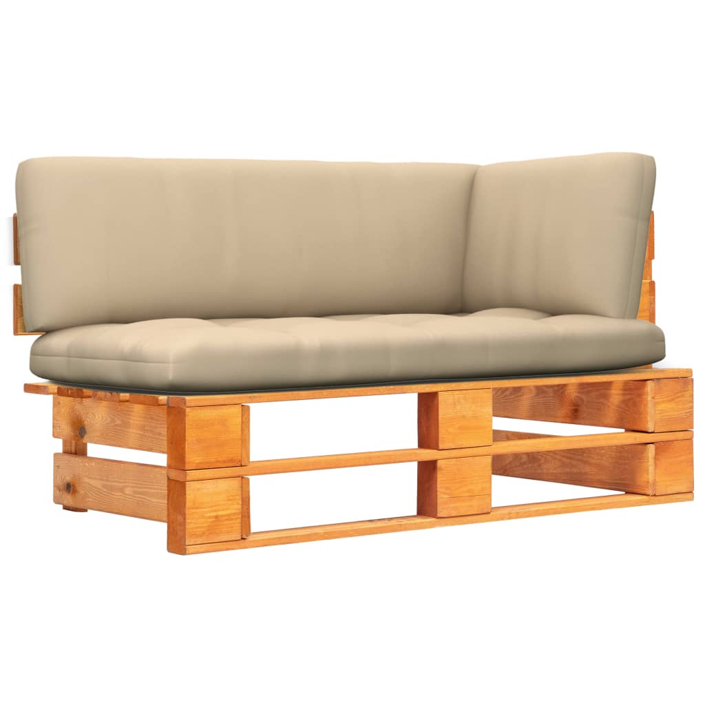 vidaXL Garten-Ecksofa aus Paletten Honigbraun Kiefernholz Imprägniert