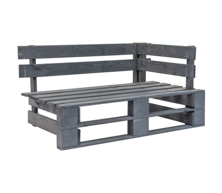 vidaXL Sof&aacute; de palets 2 plazas cojines gris madera de pino impregnada