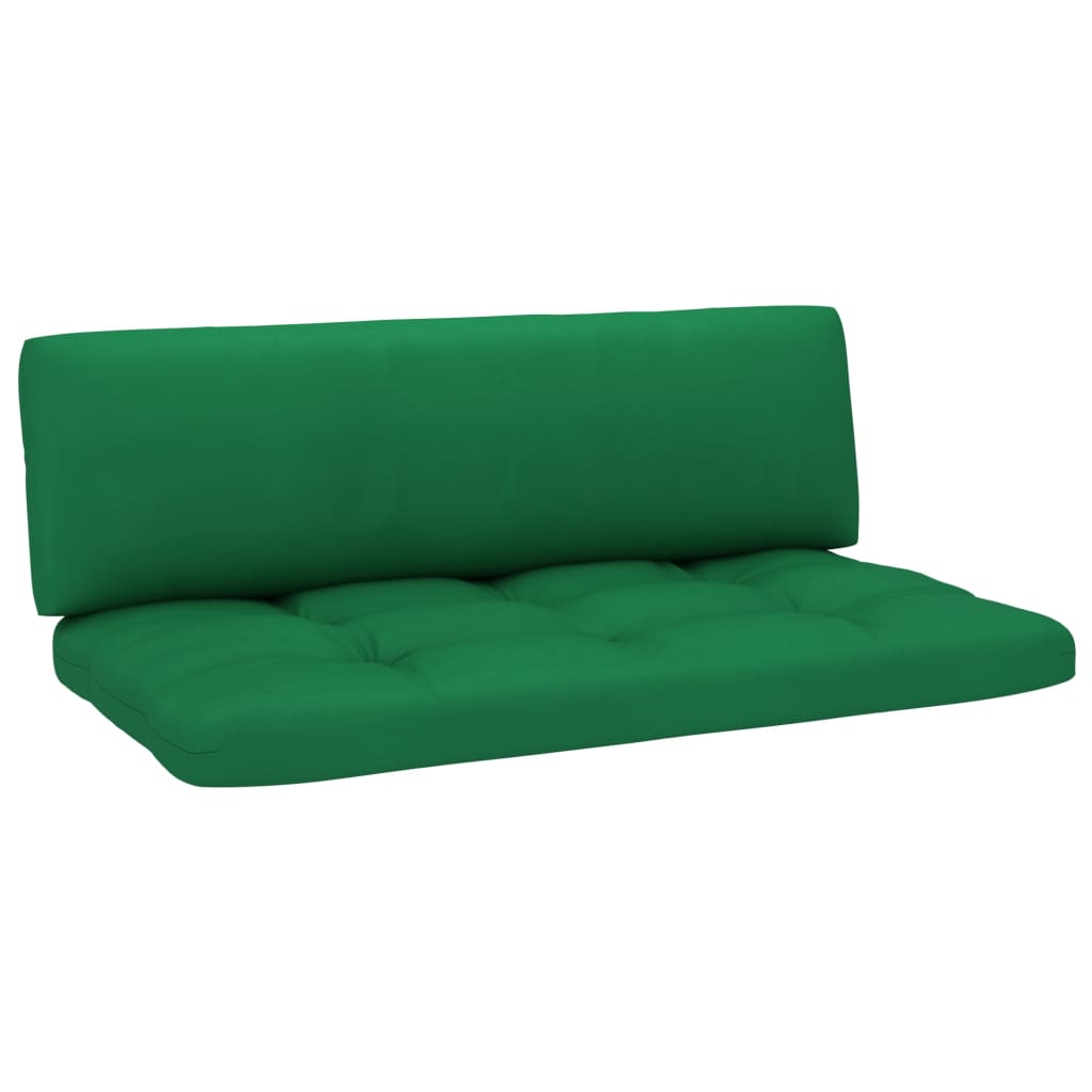 4-delige Loungeset pallet met kussens groen geïmpregneerd hout