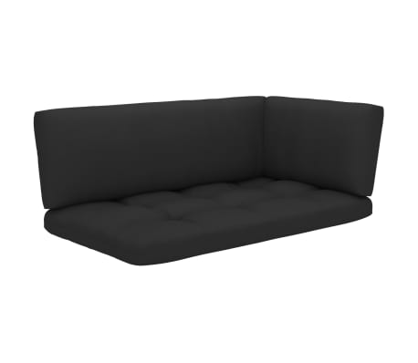 vidaXL Set mobilier din paleți cu perne, 4 piese, gri, lemn pin tratat