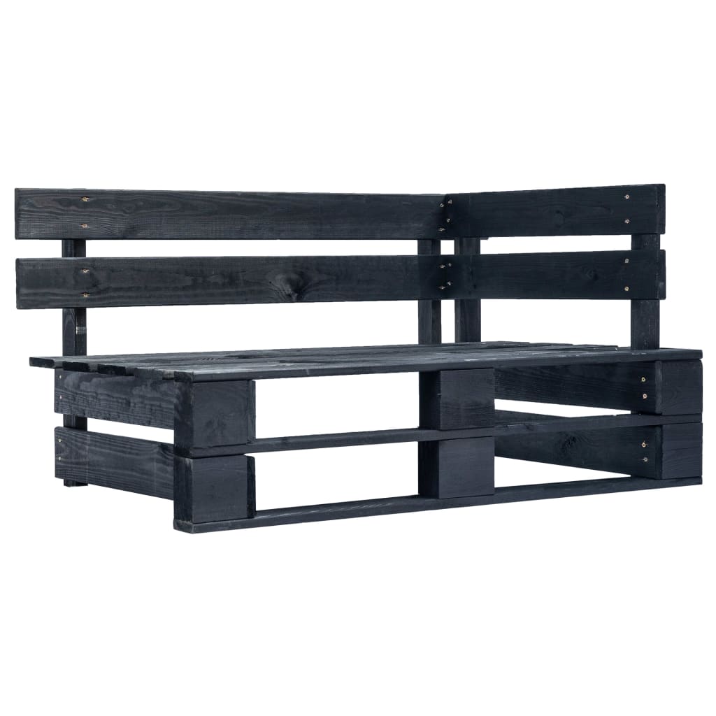 vidaXL Set Divani in Pallet con Cuscini 4 pz in Pino Impregnato Nero