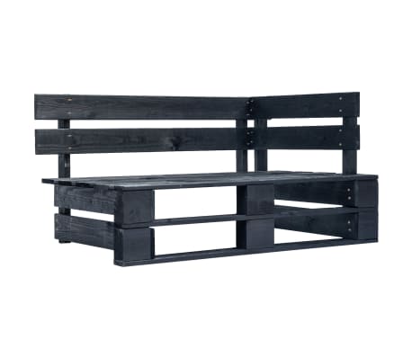 vidaXL Set Divani in Pallet con Cuscini 4 pz in Pino Impregnato Nero