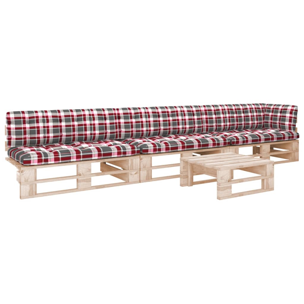 vidaXL Set mobilier paleți cu perne, 4 piese, lemn de pin tratat